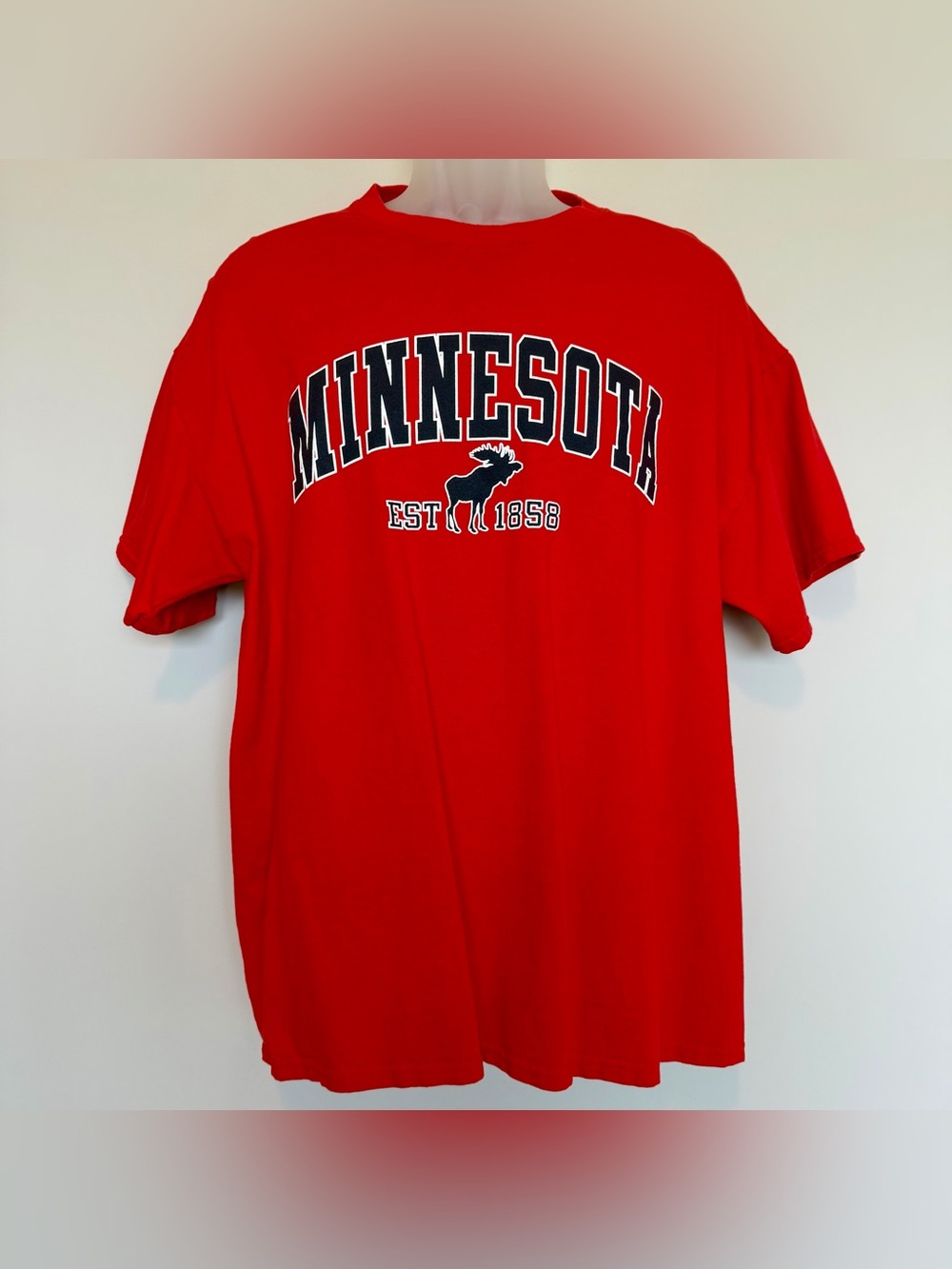 Red Minnesota Moose EST. 1858 Graphic Short Sleeve Tee | Size XL